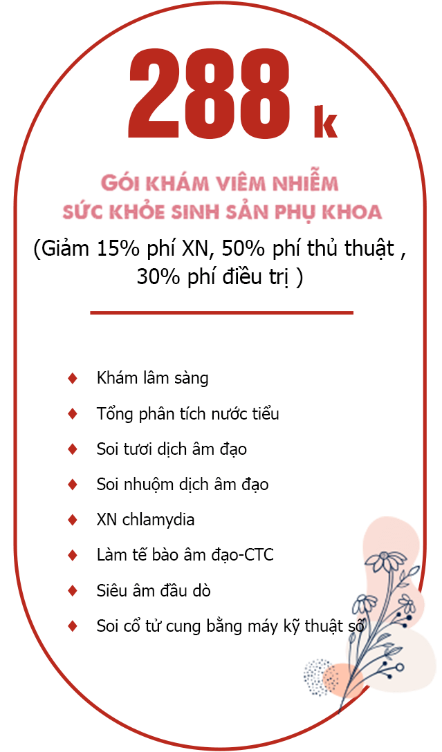 gói khám viêm nhiễm sức khỏe sinh sản phụ khoa